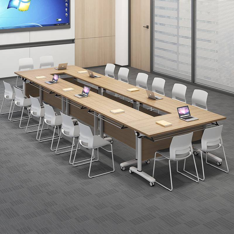 现代简约会议桌折叠培训办公桌椅组合课室会议室轻奢移动长条课桌