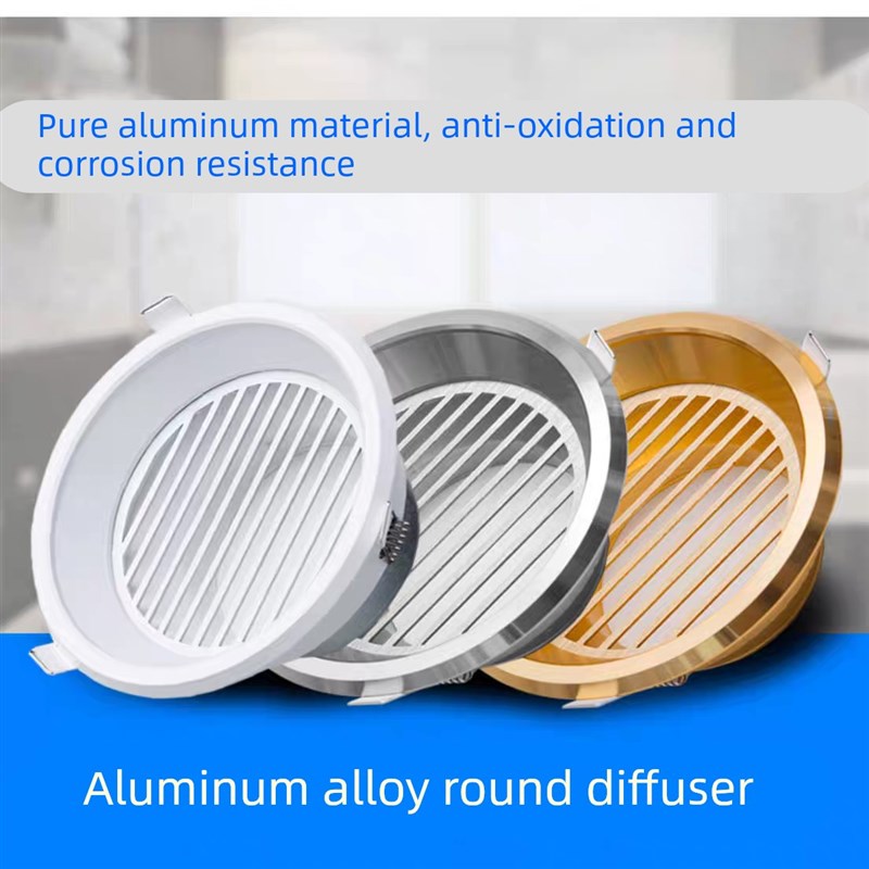 铝合金透气孔管道机圆形风口室内新风系统出风口散流器空调通风口