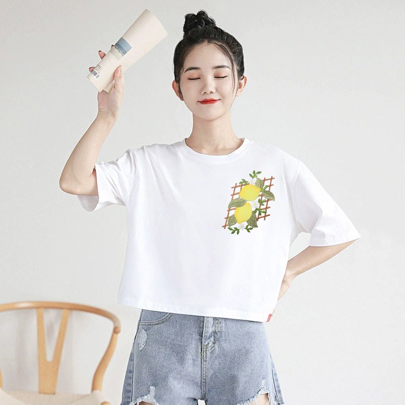 水果草莓葡萄柠檬刺绣布贴衣服外套装饰补丁补洞电脑绣花熨烫贴标