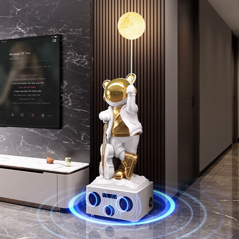 客厅装饰摆件太空人大型落地家庭K歌音箱电视柜沙发边乔迁轻奢品