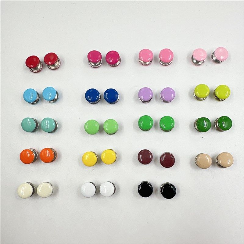 50颗烤漆双面撞钉皮带织带铆钉手袋服饰彩色平面撞钉装饰扣配件