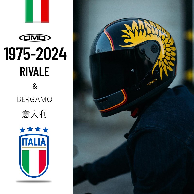 意大利DMD头盔复古摩托车全盔男哈雷机车骑行巡航盔冬季碳纤维女