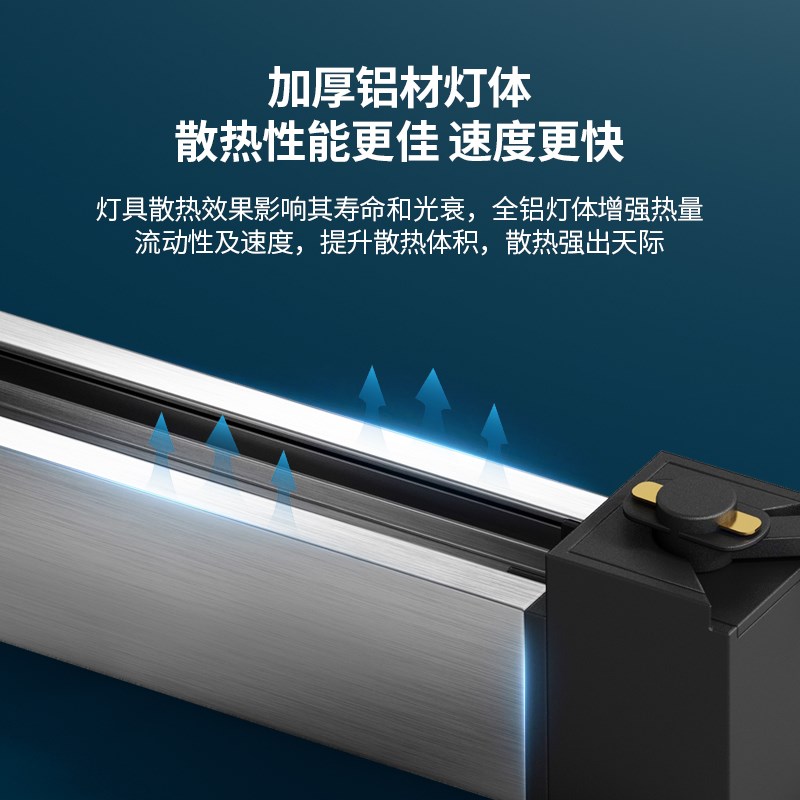 led轨道射灯长条散光灯明装泛光灯服装店铺商用可调节导轨补光灯