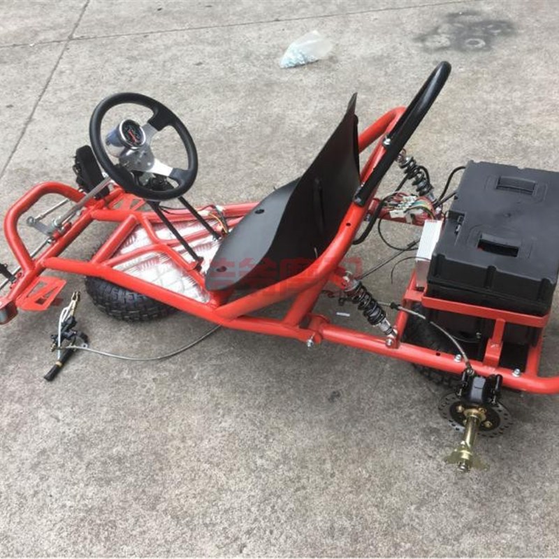 DIY电动四轮卡丁车配件车架转向差速轴传动后桥电机半轴双碟刹