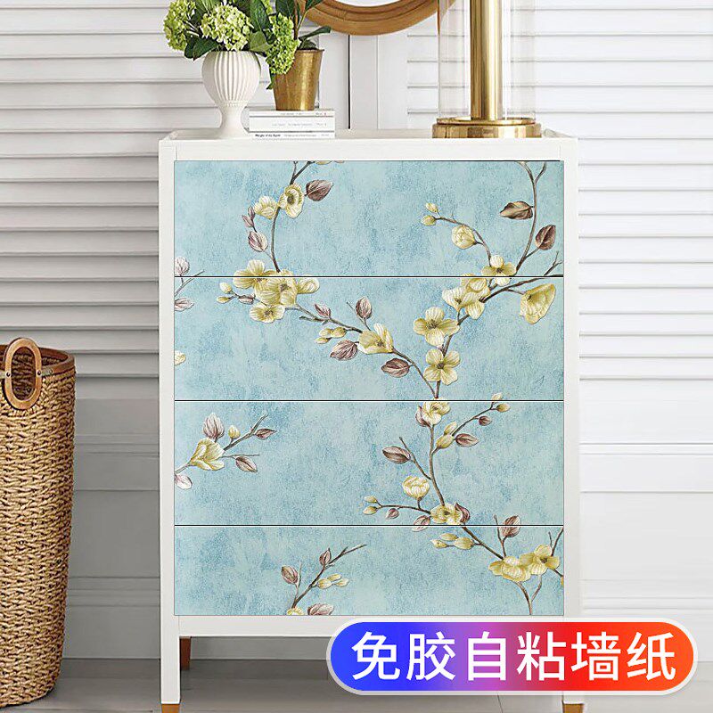 美式自粘贴纸衣柜子橱柜门厨房改色改造法式玻璃家具翻新遮丑美化