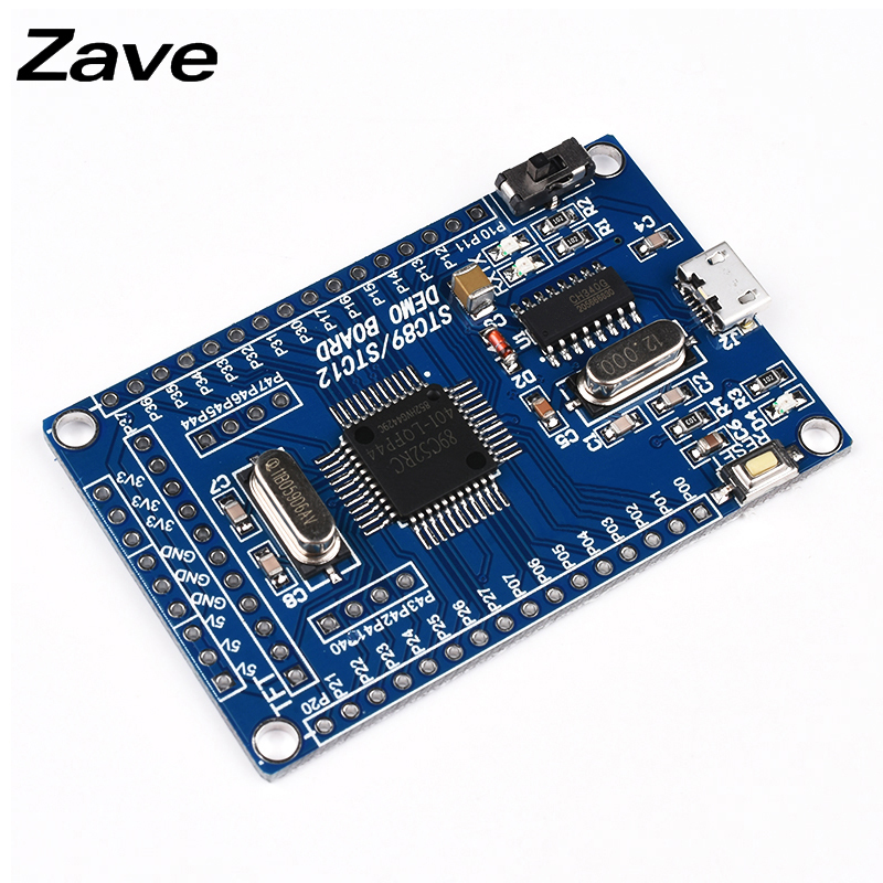 STC89C52RC开发学习板 STC51核心板 51单片机最小系统板CH340串口