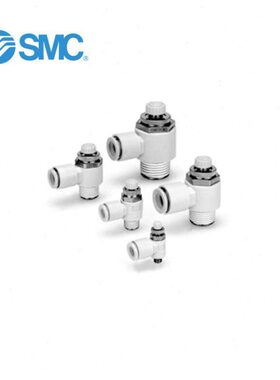 SMC  不锈钢速度控制阀 带快速接头 弯头型 AS4201FG-04-10S