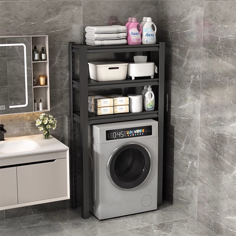 德国洗衣机架子上方置物架家用滚筒阳台收纳架钢制储物架卫生间架