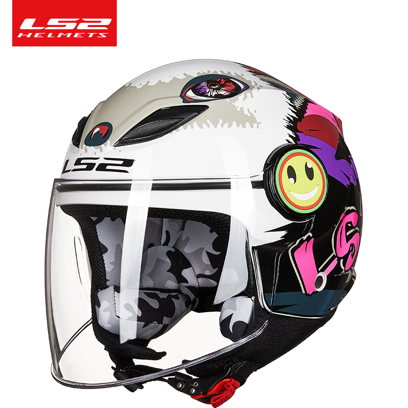 LS2儿童头盔男孩女孩摩托车半盔电动车安全帽可爱四季通用3C认证