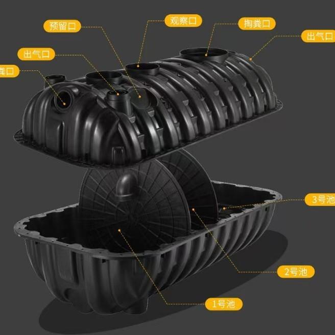 忻州农村改厕1.5立方三格式化粪桶塑料pe化粪池耐用防漏