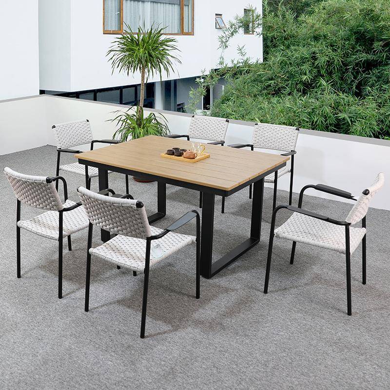 户外家具藤编庭院阳台桌椅露天花园藤椅单人室外实木咖啡店餐桌椅