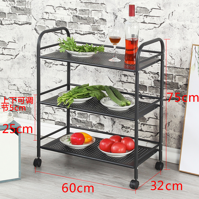火锅店酒店餐厅厨房置物架v收纳架落地金属小推车多层放菜架子包