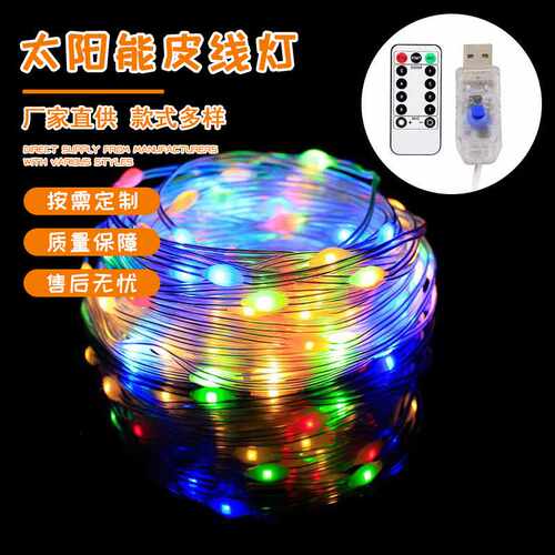 24v低压LED太阳能皮线灯串户外防水串灯工程亮化装饰灯缠树彩灯