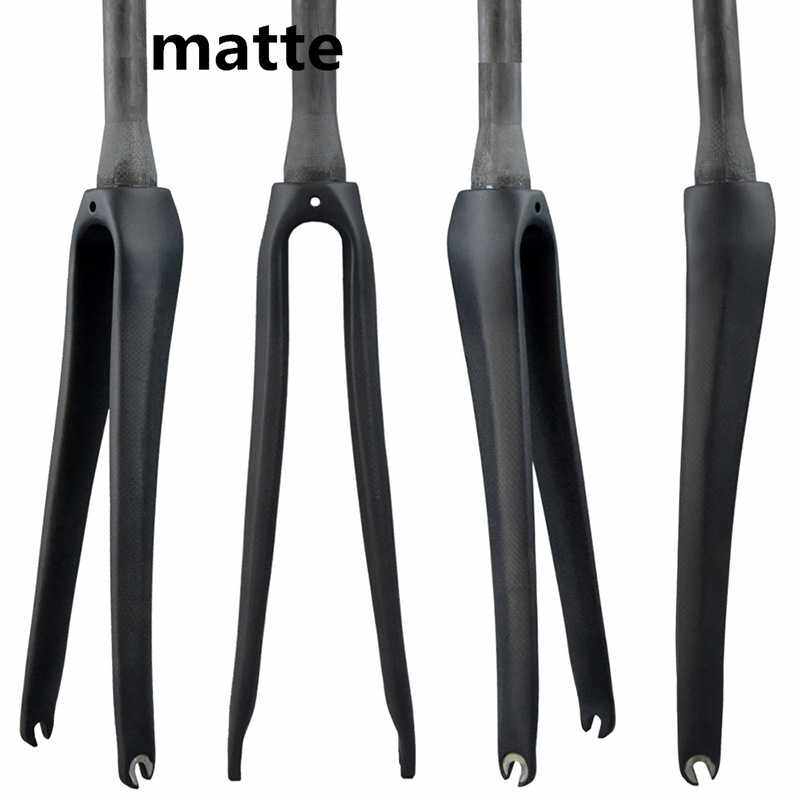 供应公路碳纤维前叉公路自行车700C锥管前叉亮光消光锥形