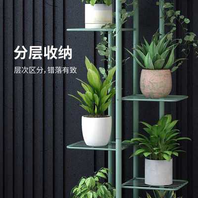 花架子可移动带轮子铁艺花架室内家用阳台客厅多层落地绿萝花盆架