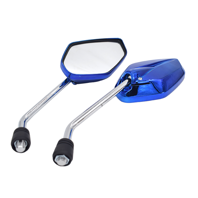 125男士摩托车后视镜电动车通用彩色反光镜大视野电瓶车改装观后