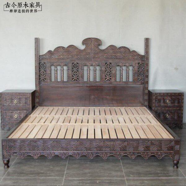 摩洛哥风格实木主卧床婚床BD278-3C东南亚风格家具泰式双人床1米8