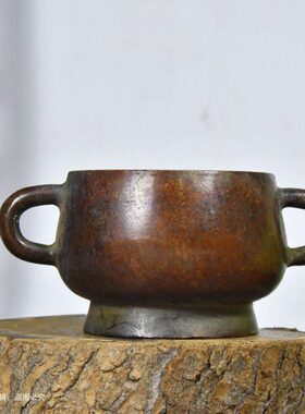 九香缘仿古朝耳合金铜香炉佛道一柱香熏炉家居摆件供佛供奉用具