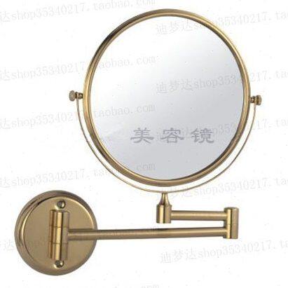 镀金色铜浴室镜双面美容镜化妆镜梳妆镜3倍放大镜 D-H1308B附图
