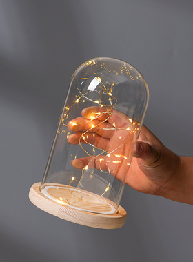 新款永生花玻璃罩防尘圆球罩手办摆件EVA防脱落卡扣灯串底带胶圈