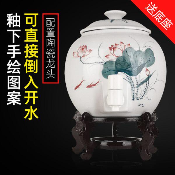 陶瓷储水罐带龙头家用泡茶小号蓄净水缸饮料桶耐高温凉白开冷水壶