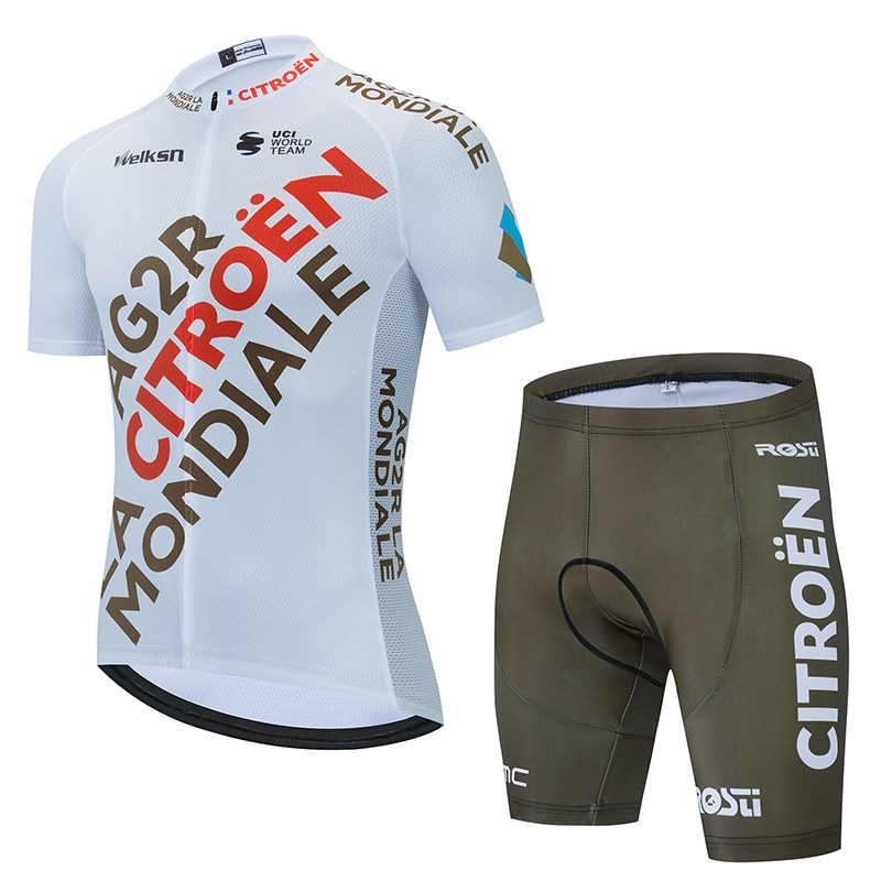 2021AG2R骑行服车队版夏季背带短裤骑行短袖速干公路自行车骑行服