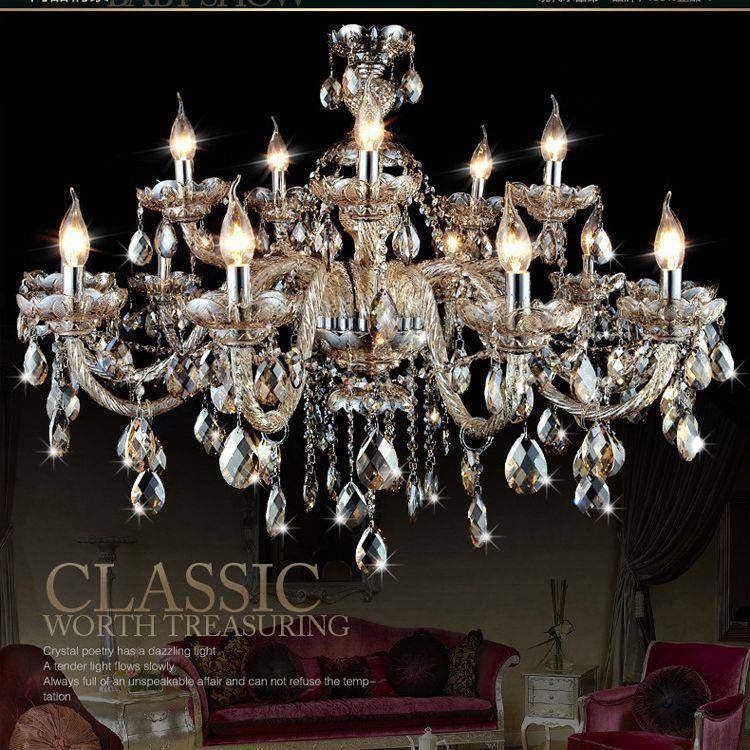 复式楼欧式大吊灯别墅吊灯客厅灯楼中楼水晶灯奢华厅灯