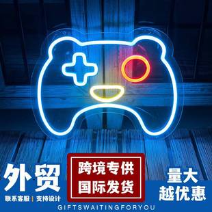 新款游戏机霓虹灯造型灯电玩城商场拍照气氛装饰灯一件起订