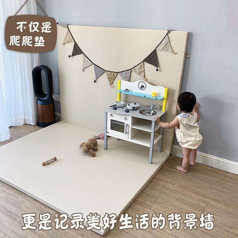 启趣宝宝爬行垫4CM婴儿爬爬垫可折叠大片对折无缝XPE地垫午睡垫