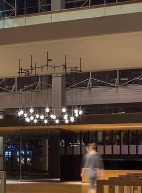 Algorithm北欧现代简约螺旋纹黑色吊灯售楼餐厅楼梯卧室床头灯具