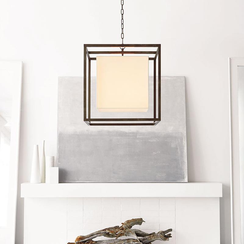 个性全铜立体方形吊灯庭院入门玄关过道灯室内餐厅灯浴室卧室吊灯