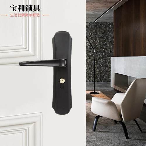 欧式实木门锁室内卧室门把手木门房门锁执手锁五金静音门把手