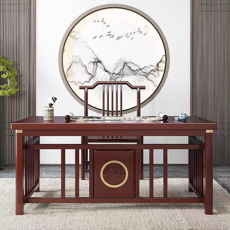 新中式实木书法桌书桌椅家用办公客厅写毛笔字书画桌国学桌写字台