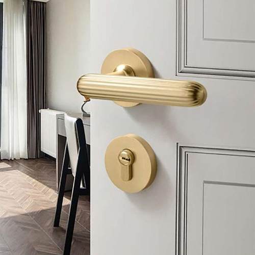 新款门锁室内卧室北欧黑色分体卫生间简约房门锁静音把手实木门锁