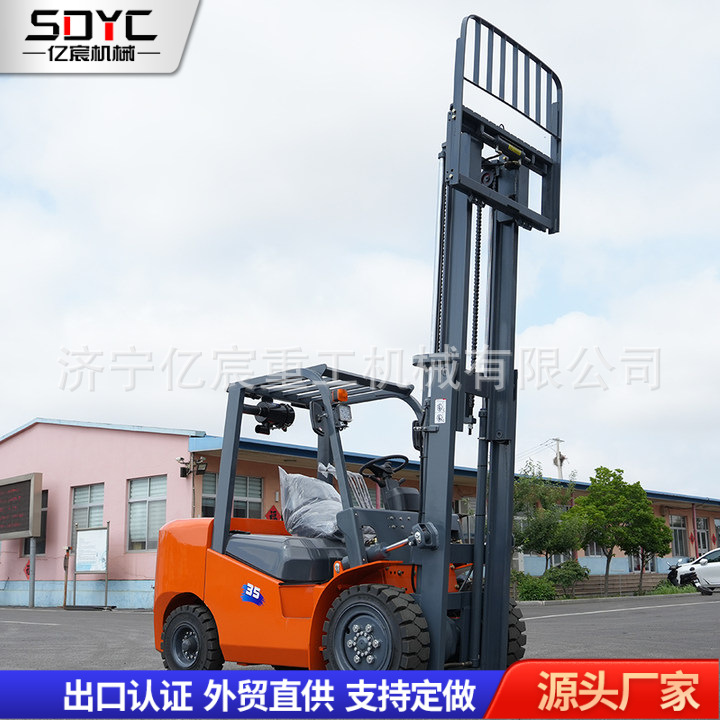 四驱柴油叉车3吨5吨7吨工地建筑柴油叉车侧移液压装卸堆高车跨境