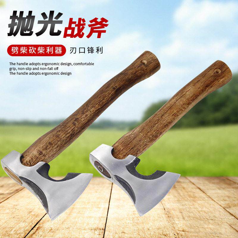 抛光战斧户外斧子露营手斧俄罗斯采伐斧