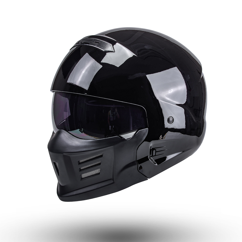 全覆式哈雷复古摩托机车头盔半盔四季蝎子造型多功能组合全盔跑盔