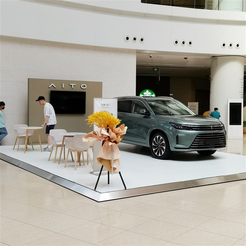 车展木地台板租赁4cm厚木结构展台可调节汽车舞台地台板出租搭建