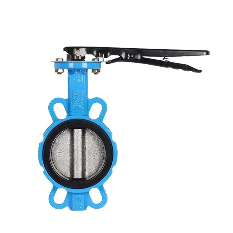 手动对夹式蝶阀d71x手柄软密封四氟碟阀dn50 65 80 100 125 150