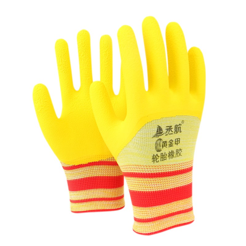 丞航黄金甲半挂轮胎橡胶劳保手套建筑工地搬砖木工瓦工防滑耐磨男
