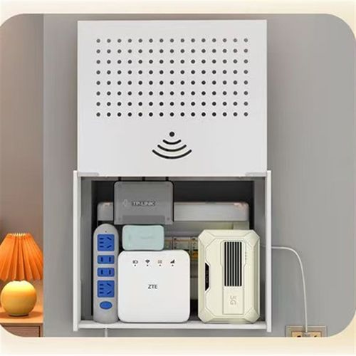 多媒体遮挡箱客厅无线路由器电表箱收纳盒壁挂免打孔装饰画集线盒