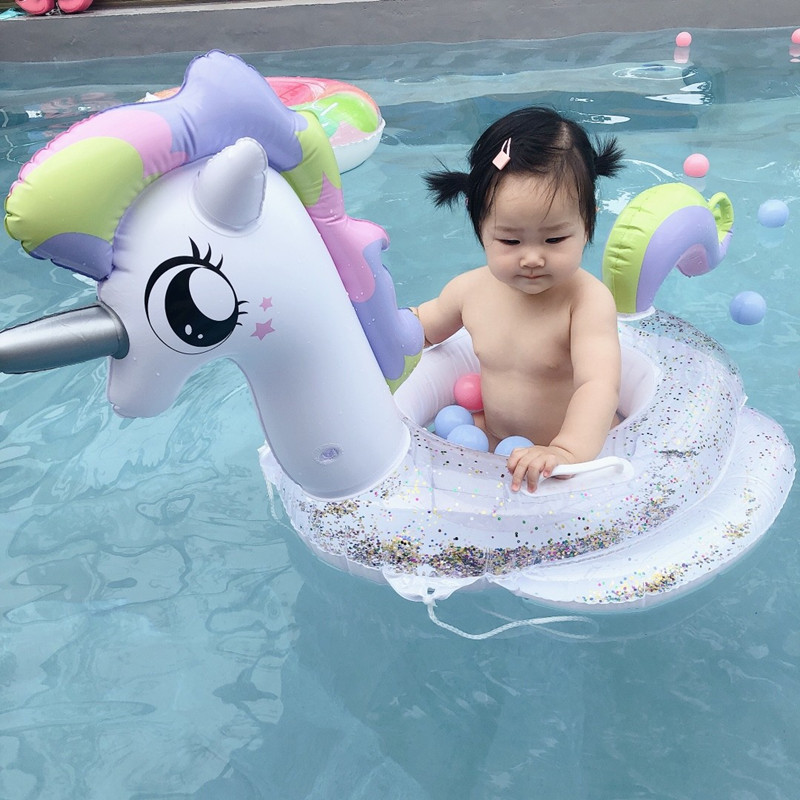 婴儿儿童游泳圈坐圈安全防侧翻腋下圈婴儿防嗮遮阳篷沙滩网红
