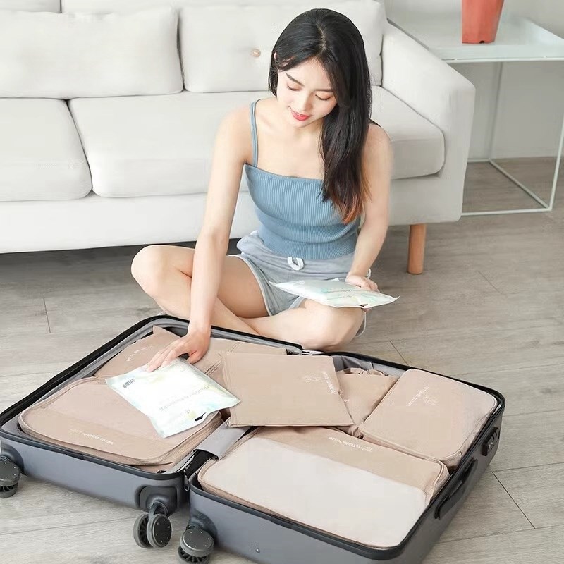 旅行收纳袋套装衣服行李箱整理包旅游便携衣物鞋内衣分装袋子防水