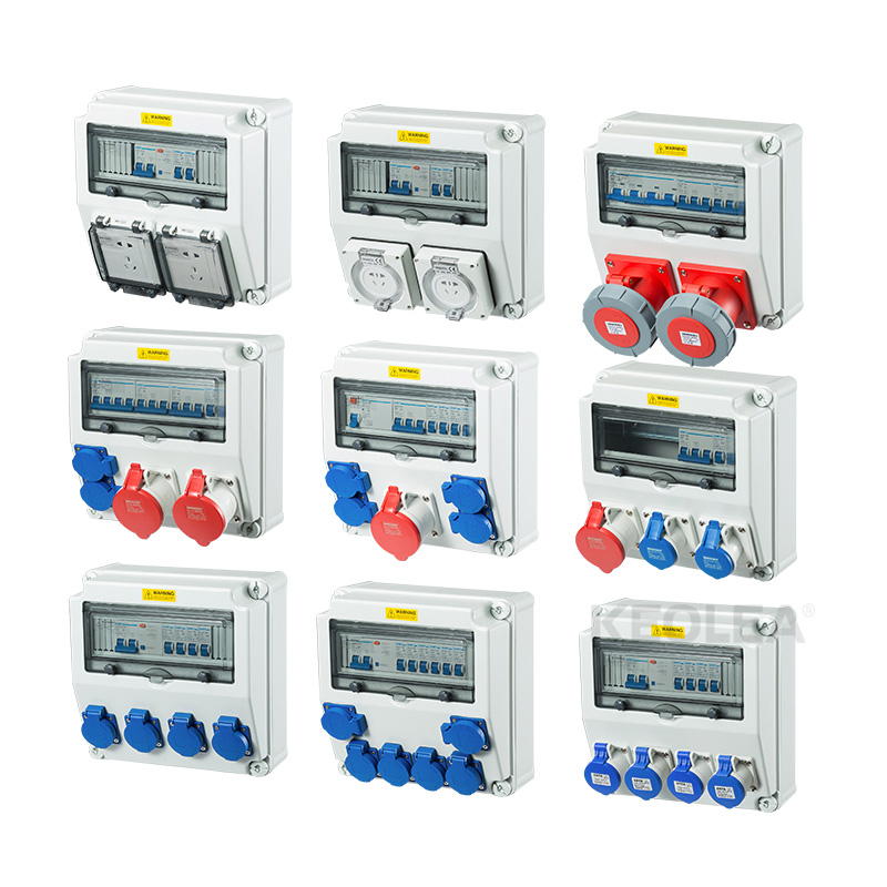 工业插座箱手提式户外工地临时配电箱便携挂壁式移动小防水电源箱