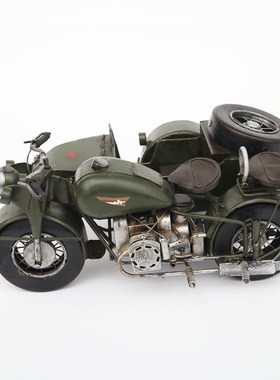 边三轮摩托车模型工艺品摆件电视柜装饰品创意影视道具