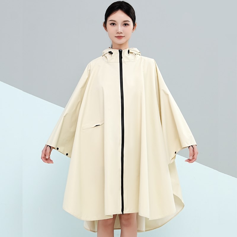 大帽檐雨衣女款徒步外穿防暴雨电动摩托骑车单人电瓶车雨披男骑行