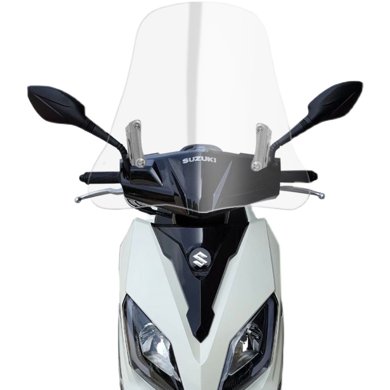 适用于铃木UY125大挡风玻璃前挡风护胸加高加宽风镜冬天防风改装