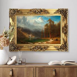 世界名画比尔史伯特哈德逊河装饰画峡谷山水风景油画聚宝盆挂画