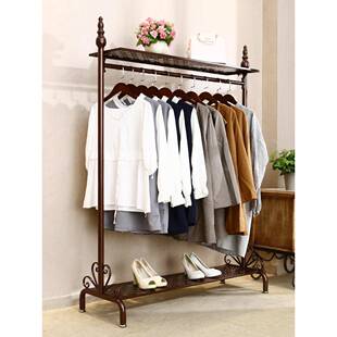 晾衣架落地单杆式家用卧室置衣架室内阳台铁晒衣架房间挂衣服架子