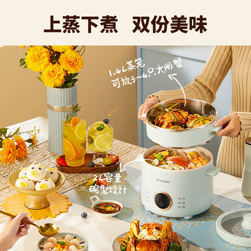 电煮锅多功能蒸煮炖一体锅迷你电饭煲1-2-3人小型宿舍火锅可预约